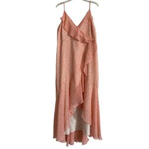 Express Y2K Babydoll Faux Wrap Dress Womens Size XL Lined Feminine Ruffle Fairy